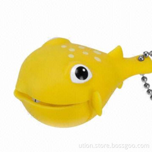 Novel Style Cartoon Fish USB Flash Drive, 1/2/4/8/16GB, Customized in PVC Material, Free Samples